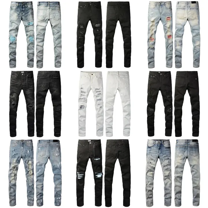 Purple Distressed Jeans product photo