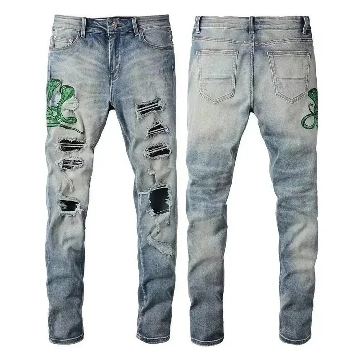 Purple Distressed Jeans product photo